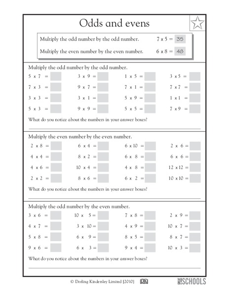 Odds and Evens Worksheet