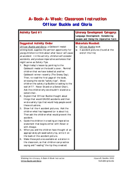Officer Buckle And Gloria Lesson Plan
