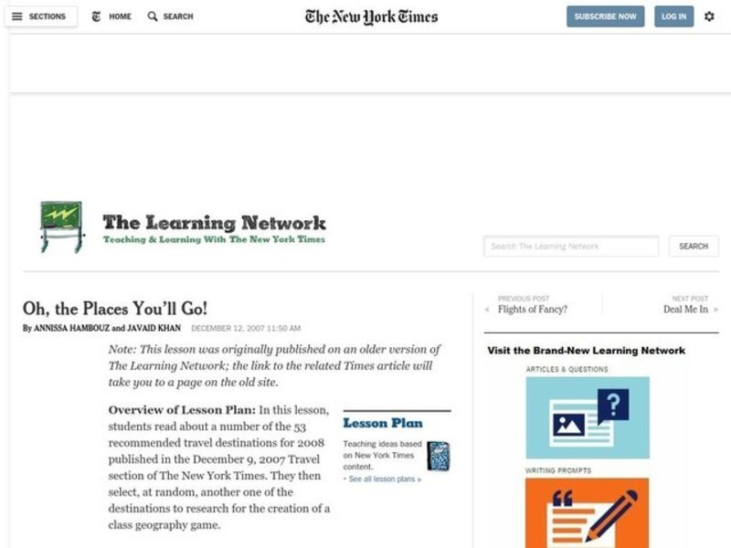 Oh, the Places You'll Go! Lesson Plan