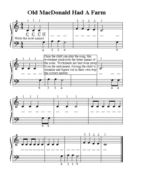 Old McDonald Had a Farm Worksheet