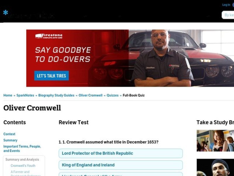 Oliver Cromwell      Interactive
