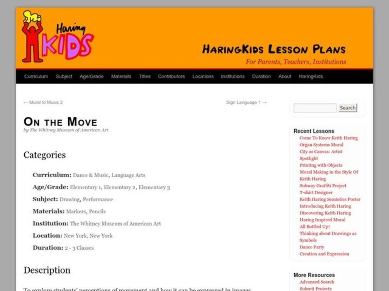 On the Move Lesson Plan