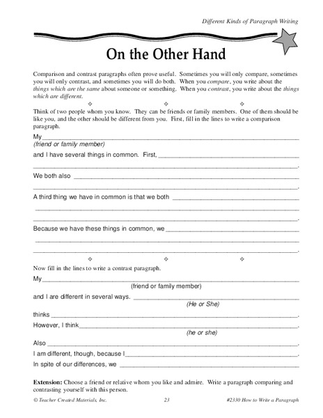 On the Other Hand Writing