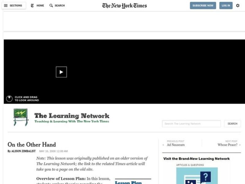 On the Other Hand Lesson Plan