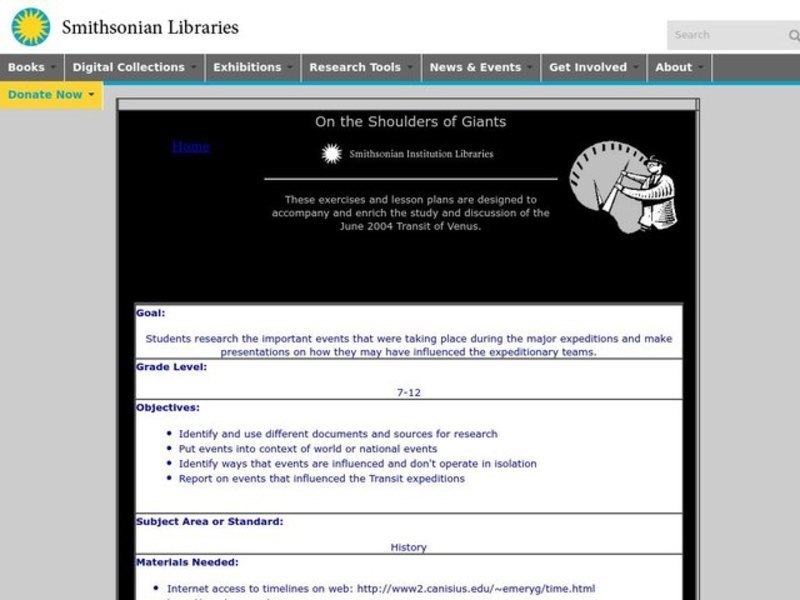 On the Shoulders of Giants Lesson Plan