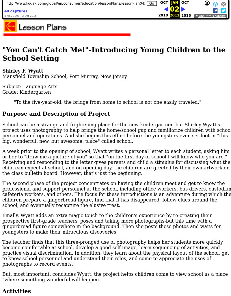 "You Can't Catch Me!"-Introducing Young Children to the School Setting Lesson Plan