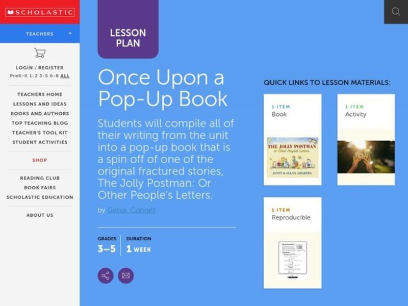 Once Upon a Pop-Up Book Lesson Plan