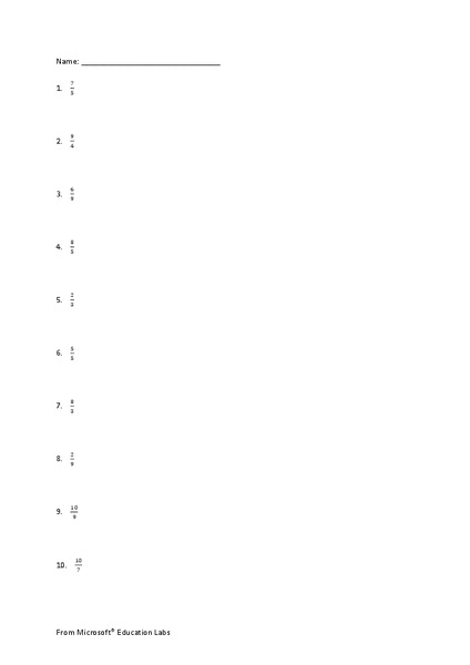 One Digit Division Worksheet