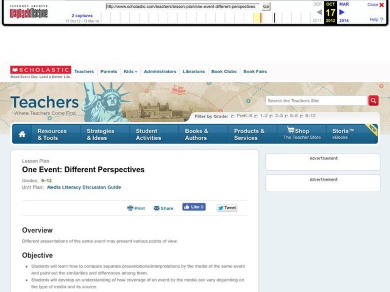 One Event: Different Perspectives Lesson Plan