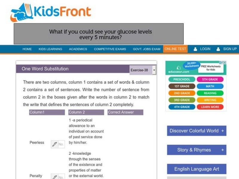 One Word Substitution Worksheet