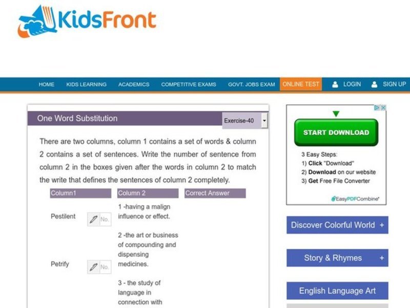 One Word Substitution 2 Interactive
