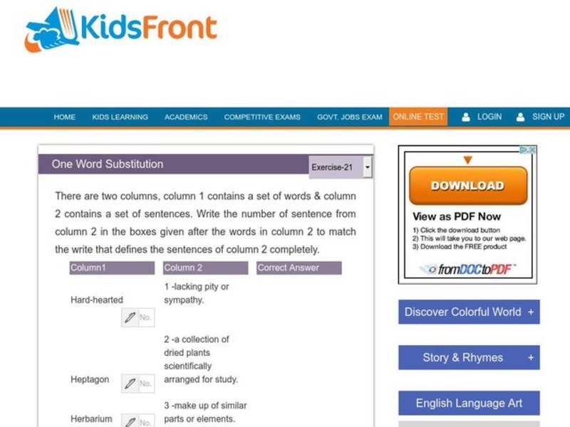 One Word Substitution 4 Interactive