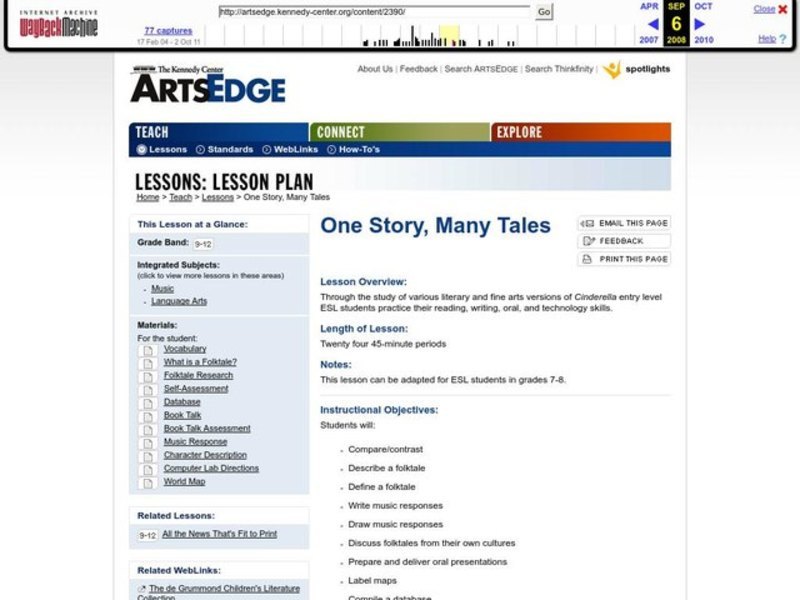 One Story, Many Tales Lesson Plan