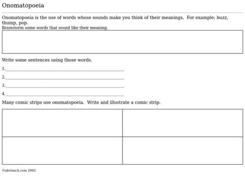 Onomatopoeia Worksheet