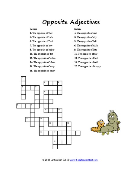 Opposite Adjectives Worksheet