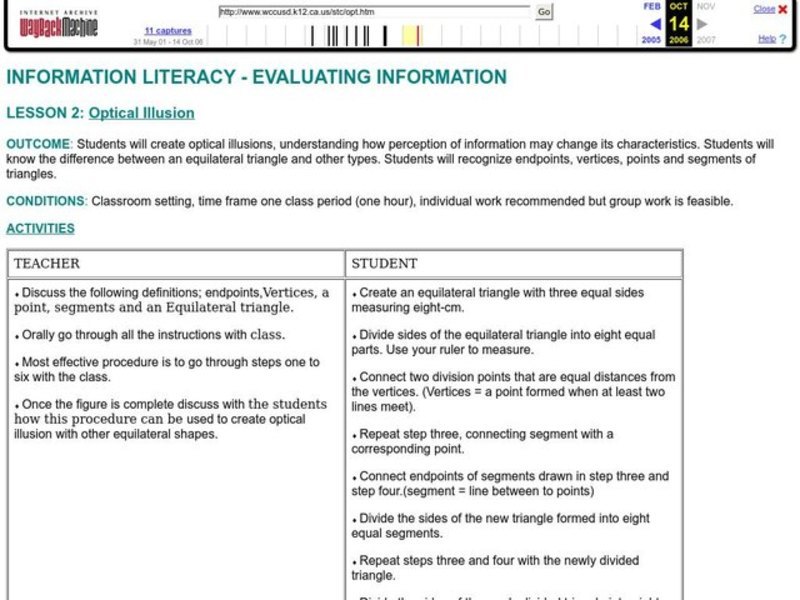 Optical Illusion Lesson Plan