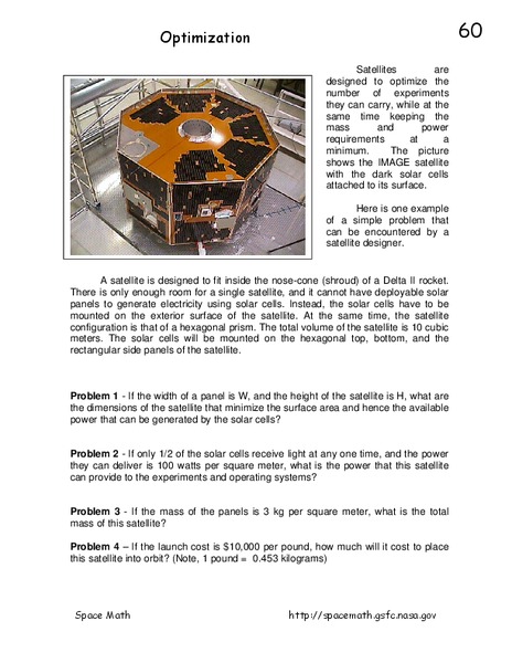 Optimization Worksheet