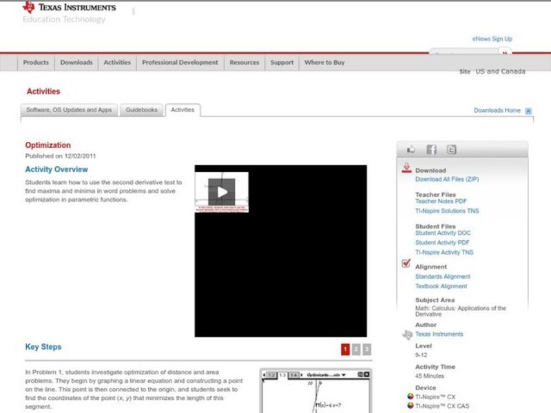 Optimization Lesson Plan