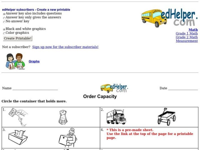 Order Capacity Worksheet