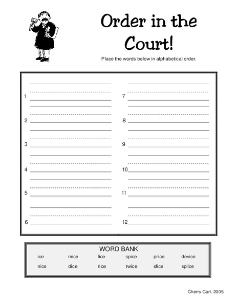Order In the Court! Lesson Plan