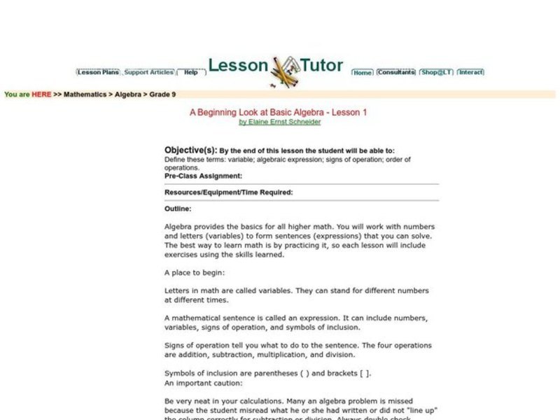 Order of Operations Worksheet