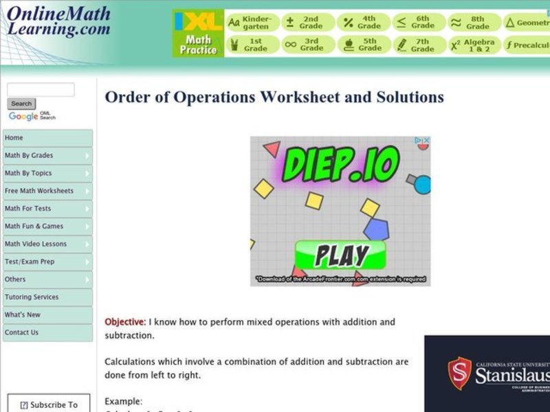 Order of Operations Interactive