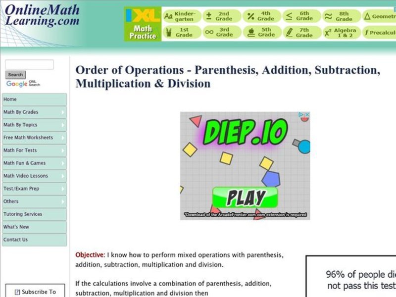 Order of Operations Interactive