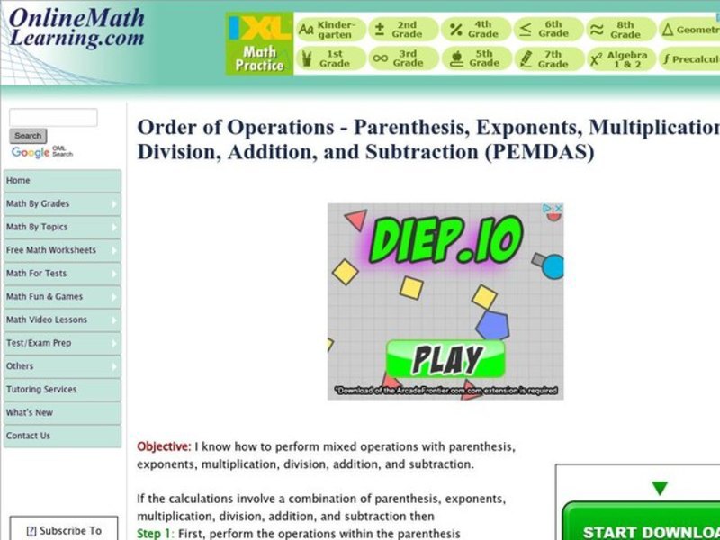 Order of Operations Interactive