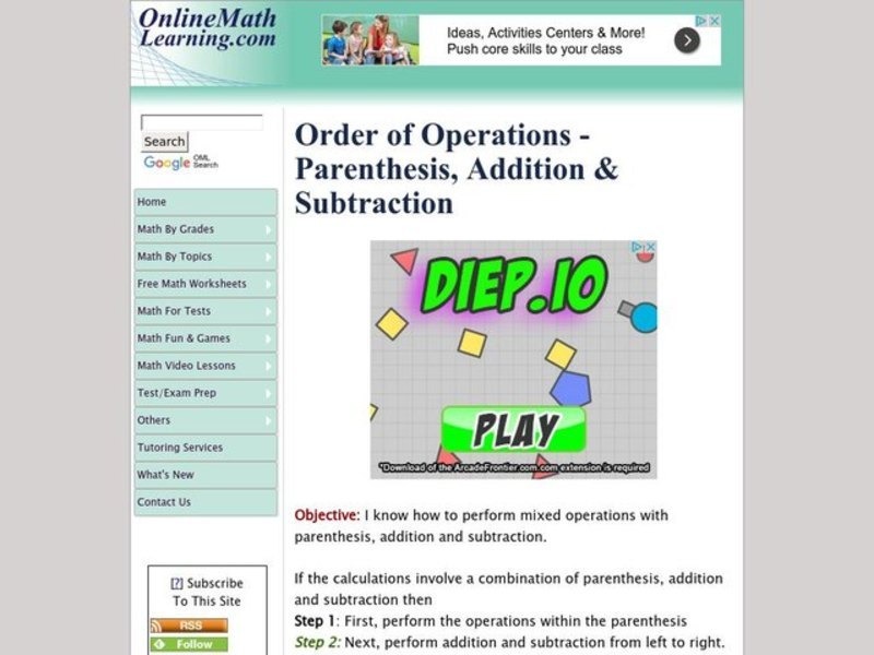 Order of Operations 2 Interactive