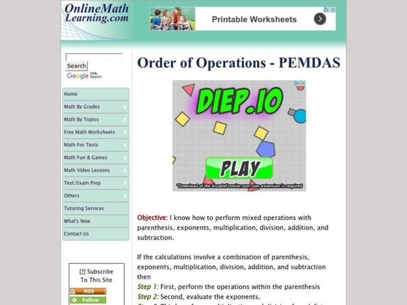 Order of Operations: PEMDAS Interactive