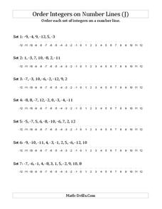Ordering Integers Worksheet
