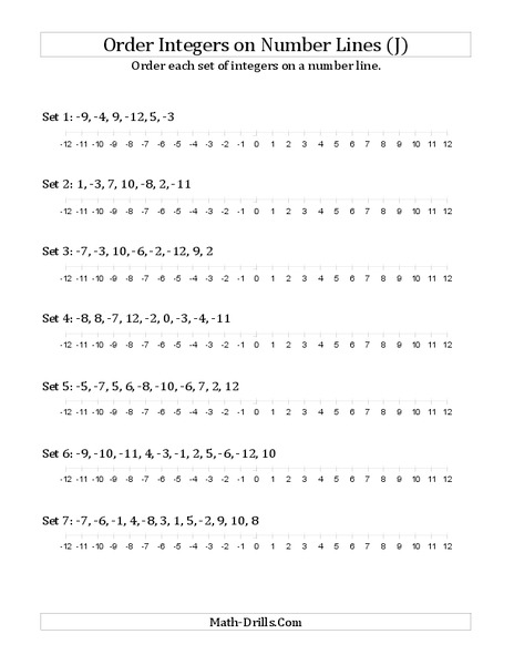 Ordering Integers Worksheet