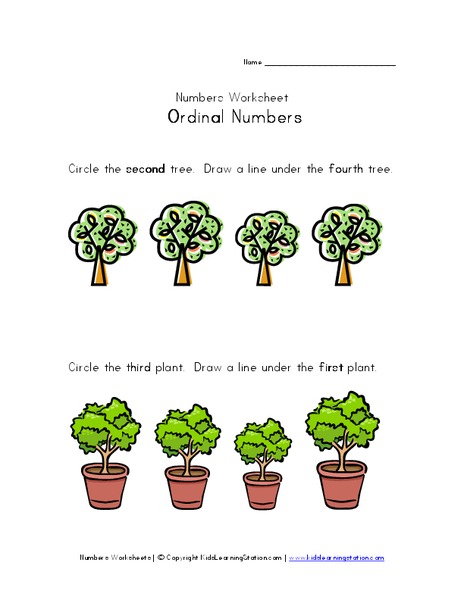 Ordinal Numbers 2 Worksheet