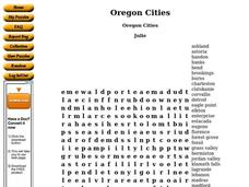 Oregon Cities Worksheet