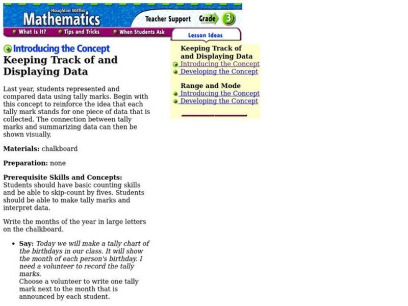 Organizing Data Lesson Plan
