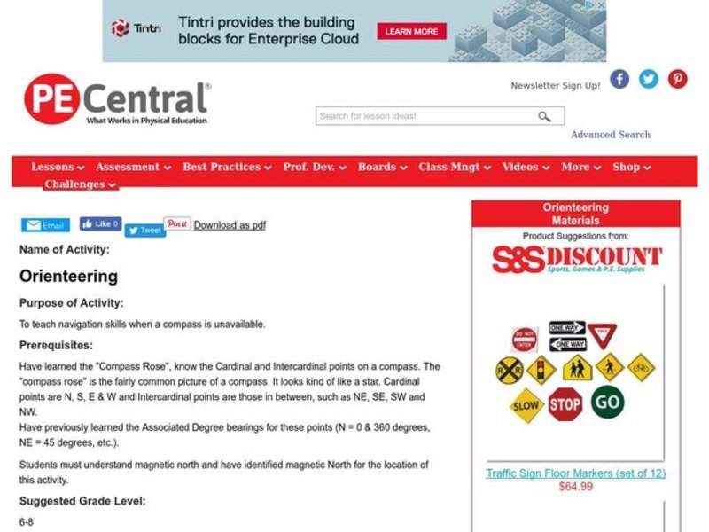 Orienteering Lesson Plan