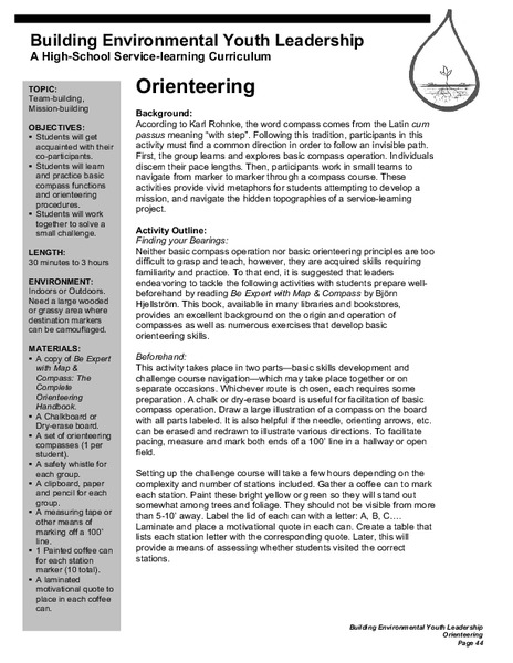 Orienteering Lesson Plan