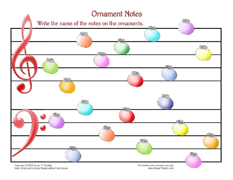 Ornament Notes Worksheet