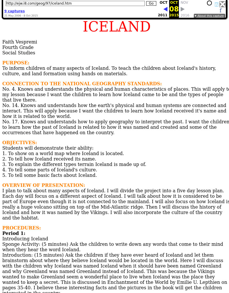 Iceland Lesson Plan