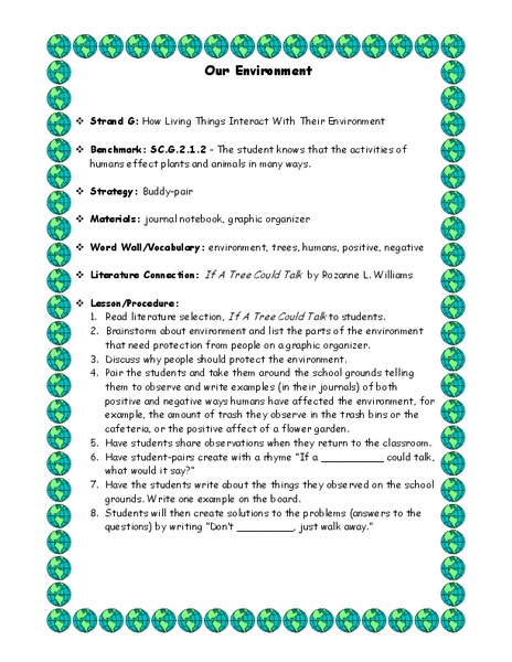 Our Environment Lesson Plan