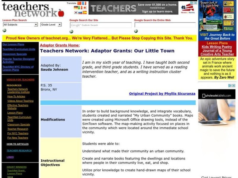 Our Little Town Lesson Plan