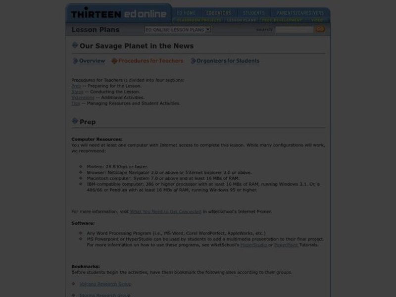 Our Savage Planet in the News Lesson Plan