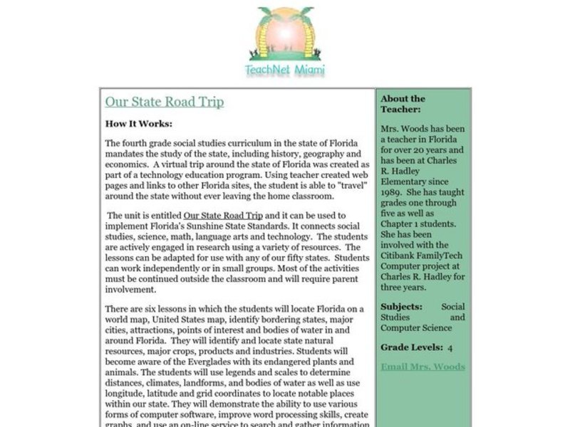 Our State Road Trip Lesson Plan