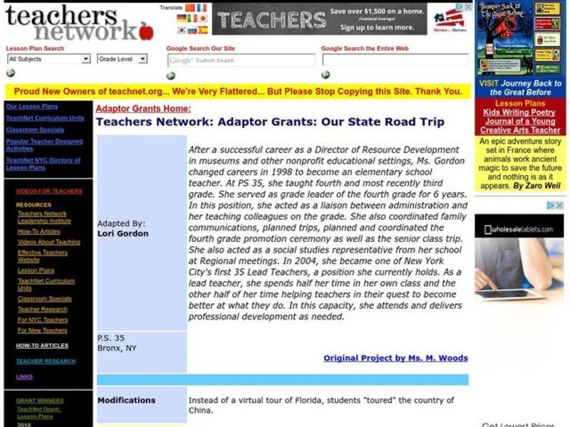 Our State Road Trip Lesson Plan