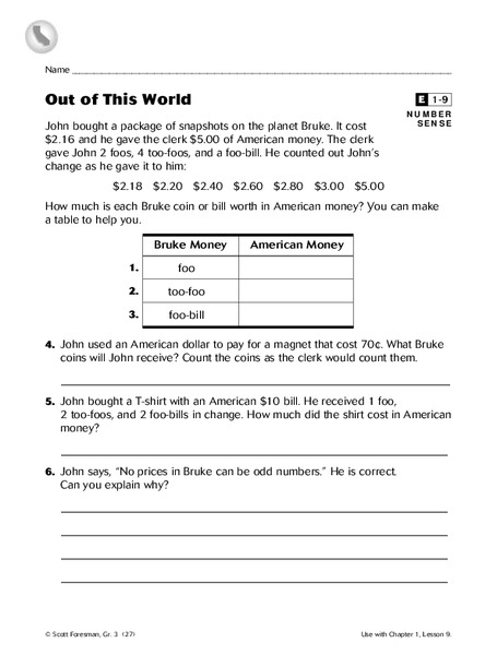 Out of This World Worksheet