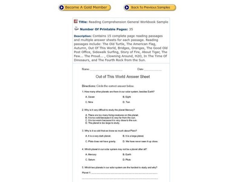 Out of this world Worksheet