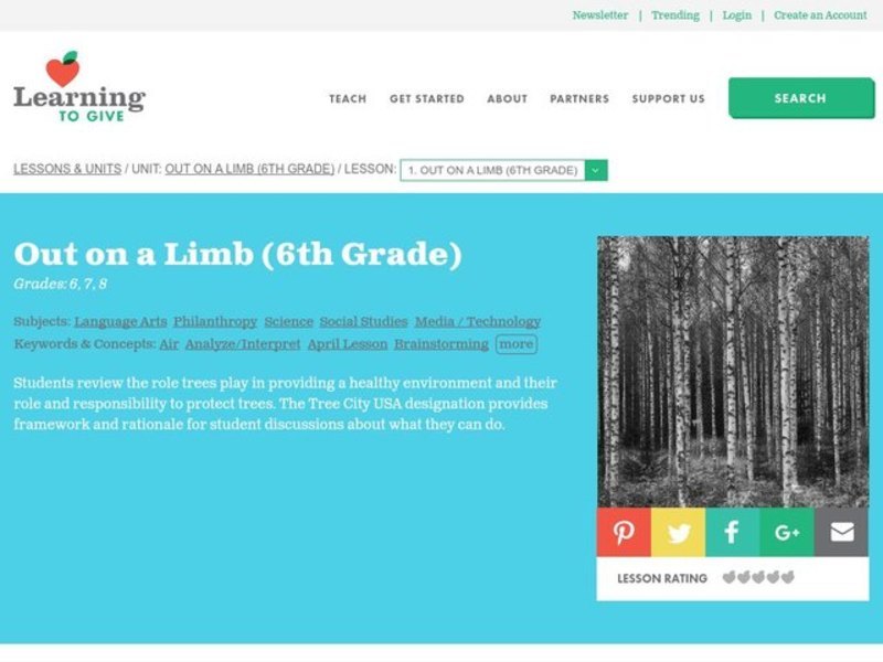 Out on a Limb: Earth Day Lesson Plan