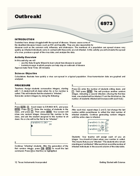 Outbreak! Lesson Plan