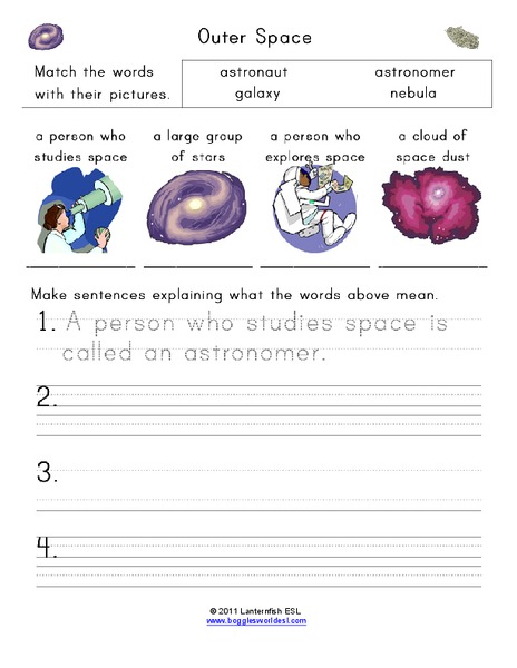 Outer Space Worksheet