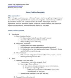 Essay Outline Template Handout